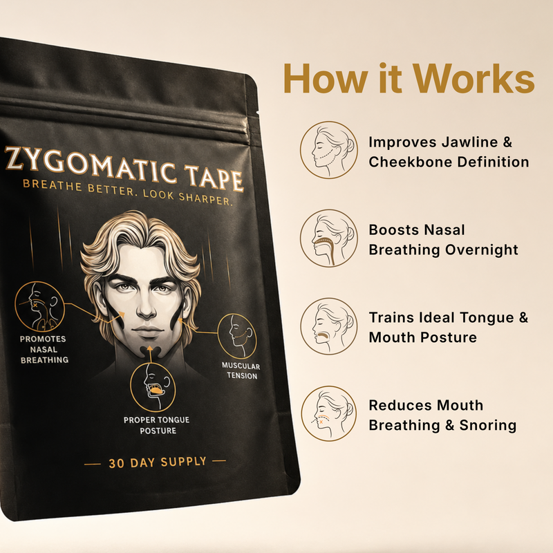 Zygomatic Tape | Zygo Tape Face Strips for Tongue Posture and Facial Definition